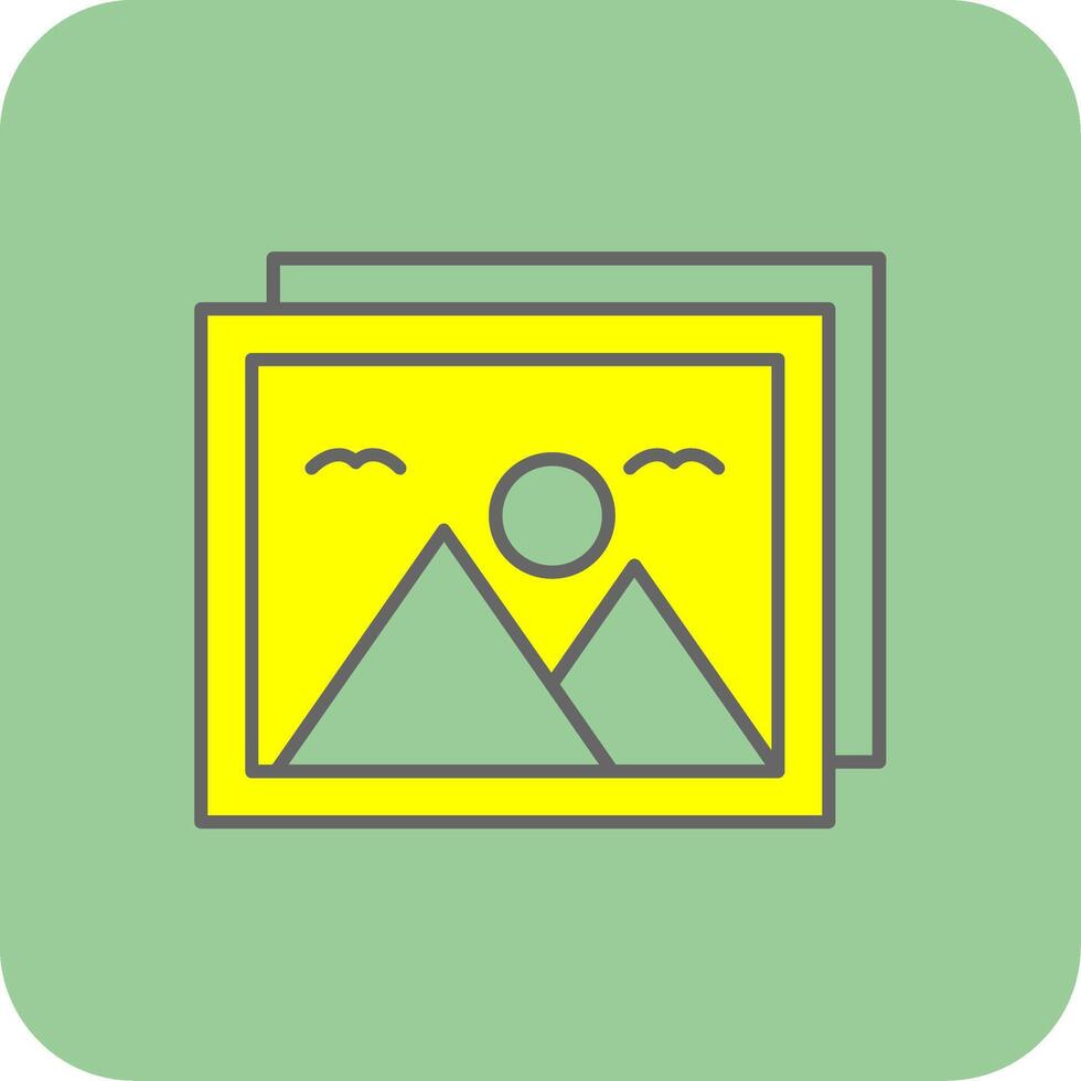 Picture Filled Yellow Icon vector