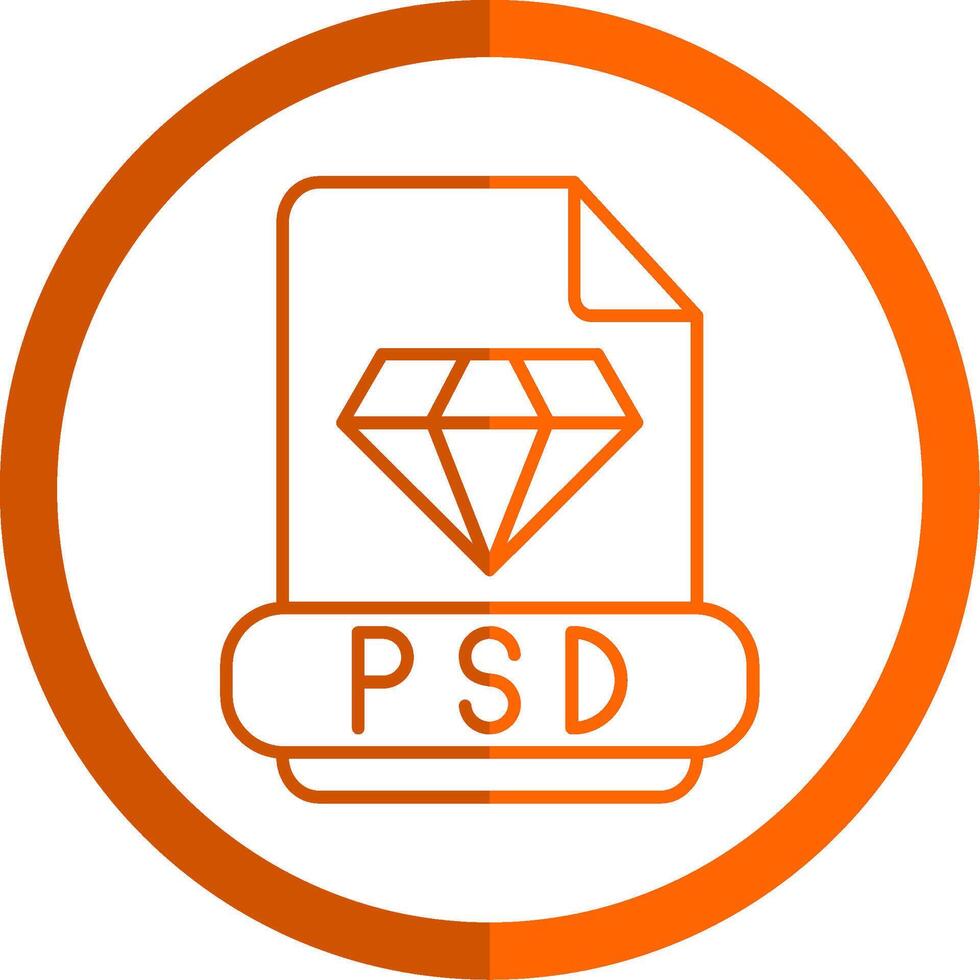 Line Orange Circle Icon vector