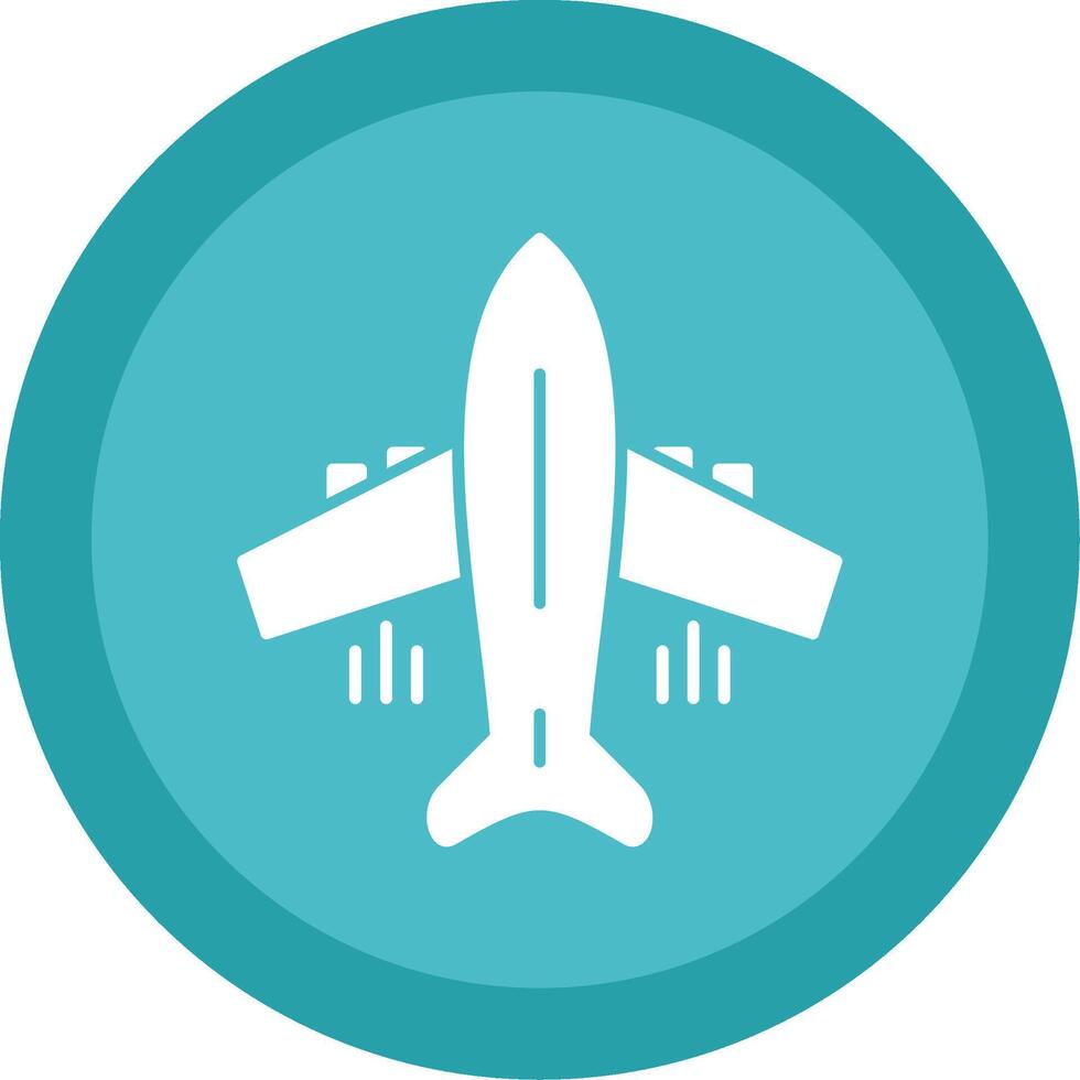 Flying Airplane Glyph Multi Circle Icon vector