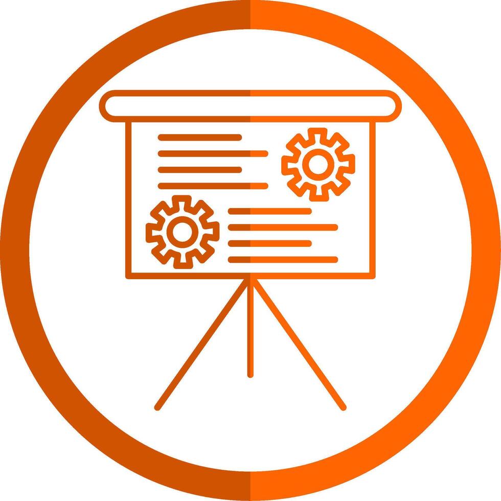 Presentation Line Orange Circle Icon vector