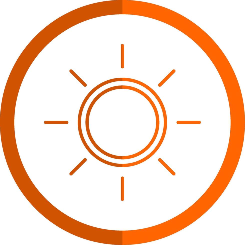 Sunny Line Orange Circle Icon vector