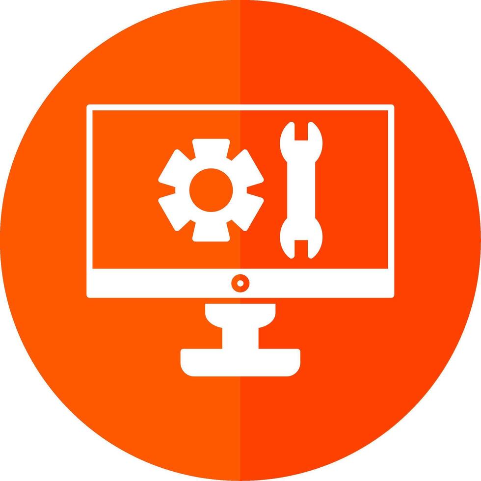 Technical Support Glyph Red Circle Icon vector