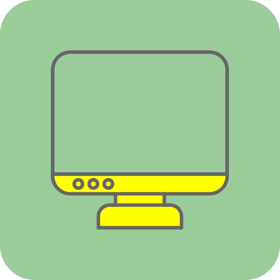 Monitor Filled Yellow Icon vector