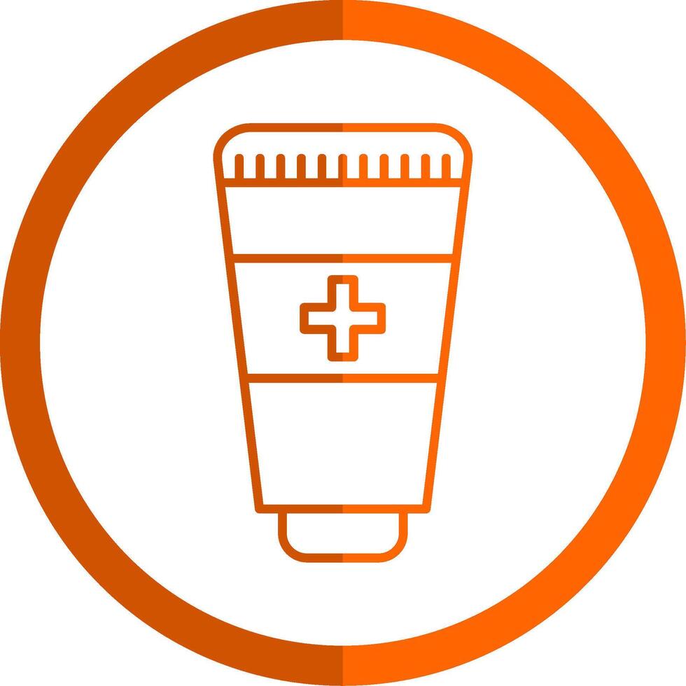 Hand Sanitizer Line Orange Circle Icon vector