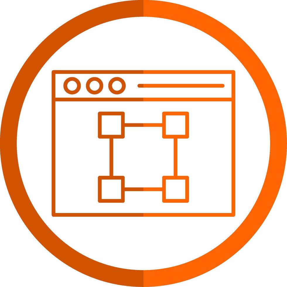 Text Editor Line Orange Circle Icon vector