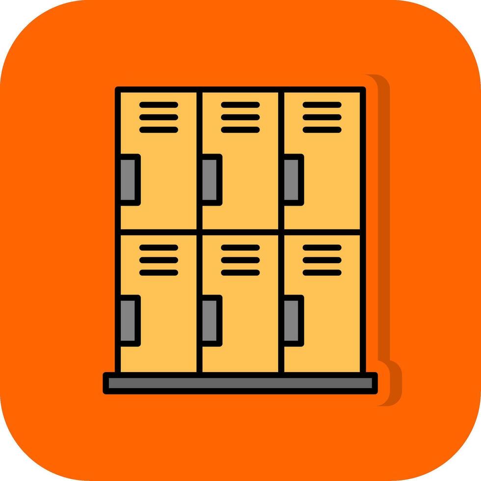 Locker Filled Orange background Icon vector