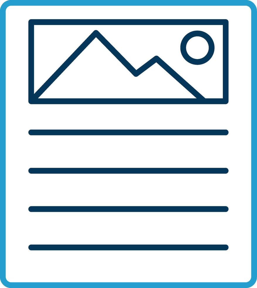 News Paper Line Blue Two Color Icon vector