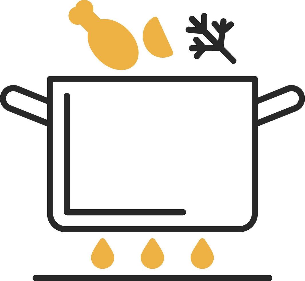 Soup Pot Skined Filled Icon vector