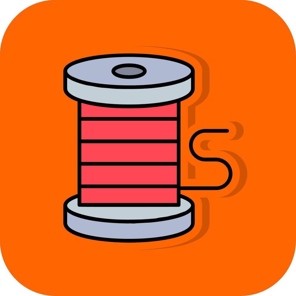 Thread Filled Orange background Icon vector