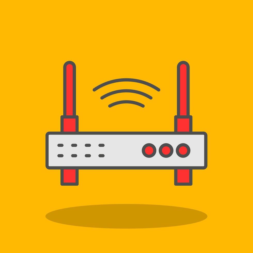 Wifi Router Filled Shadow Icon vector