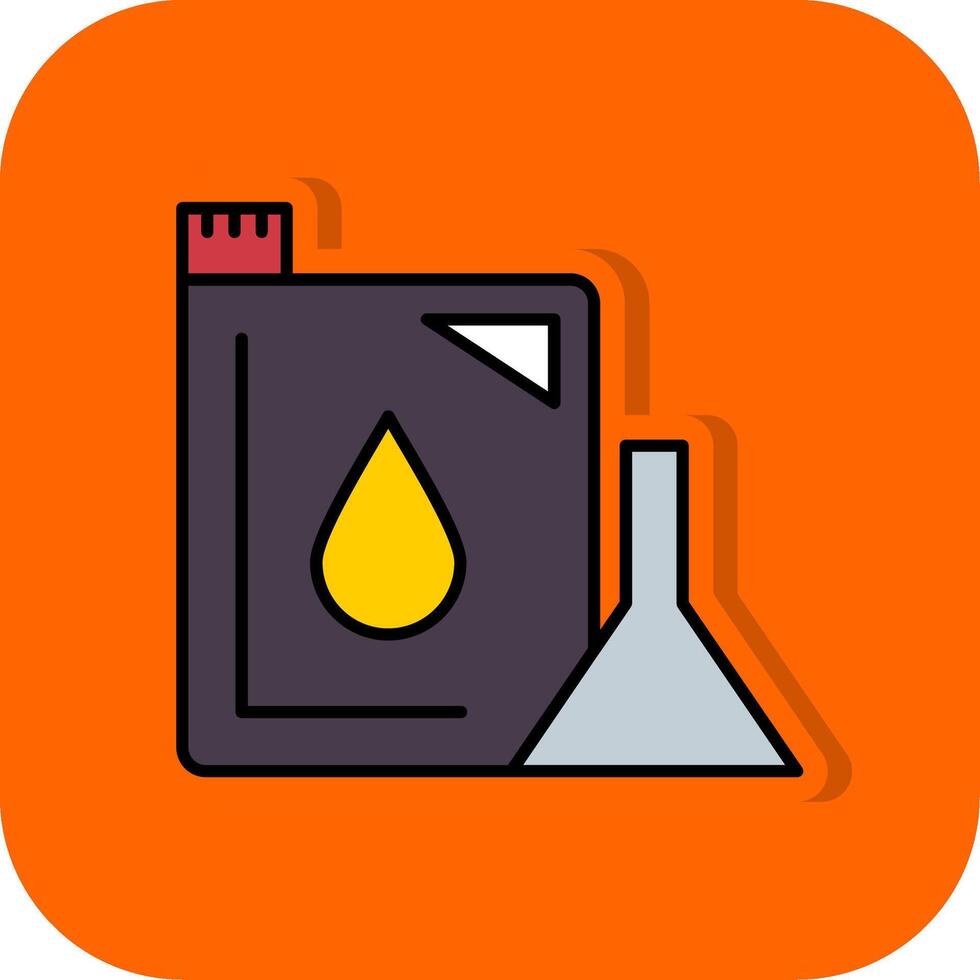 Machine Oil Filled Orange background Icon vector