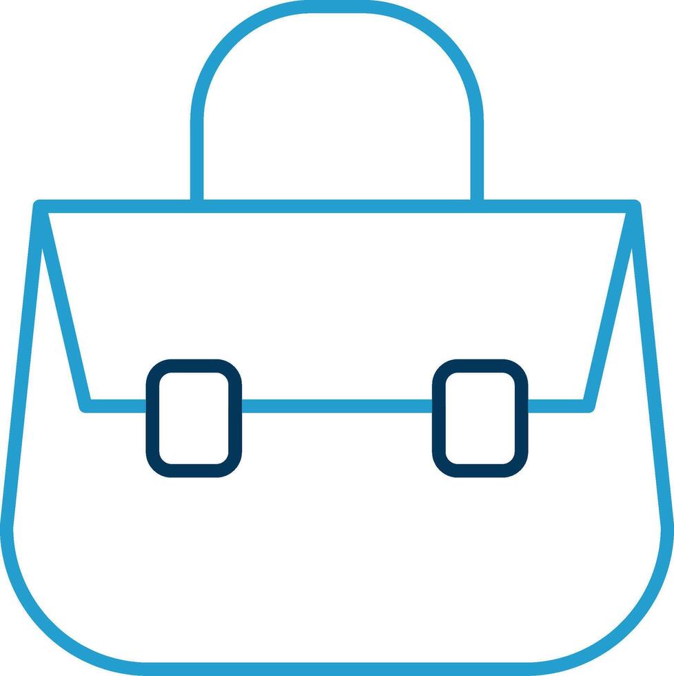 Shoulder Bag Line Blue Two Color Icon vector