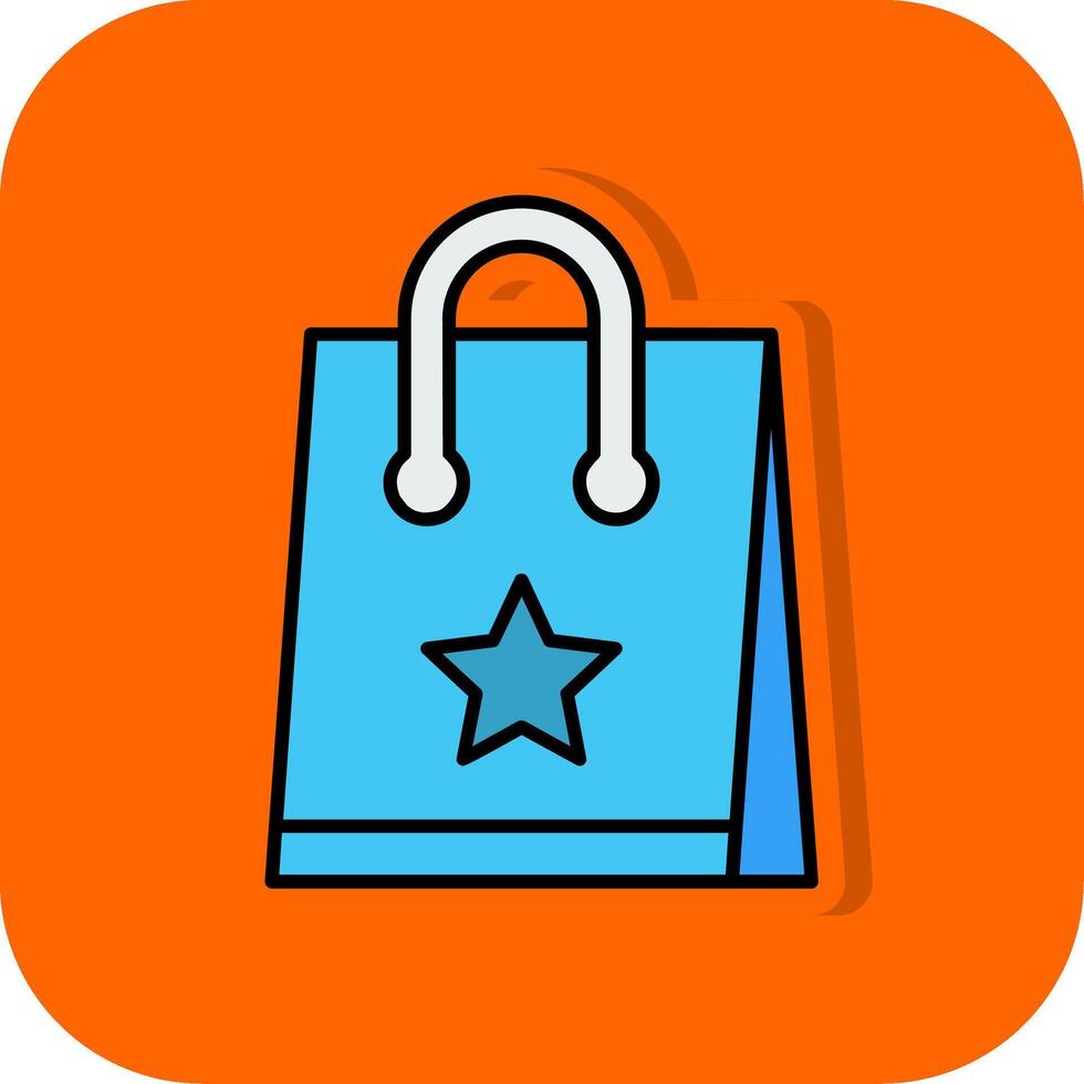 compras bolso lleno naranja antecedentes icono vector