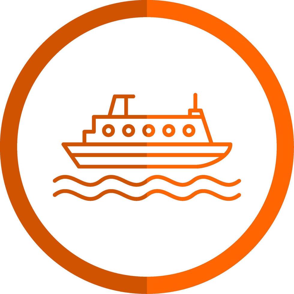 crucero línea naranja circulo icono vector