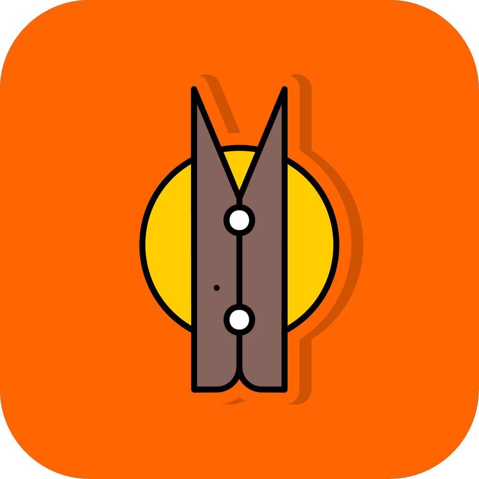 ropa clavija lleno naranja antecedentes icono vector