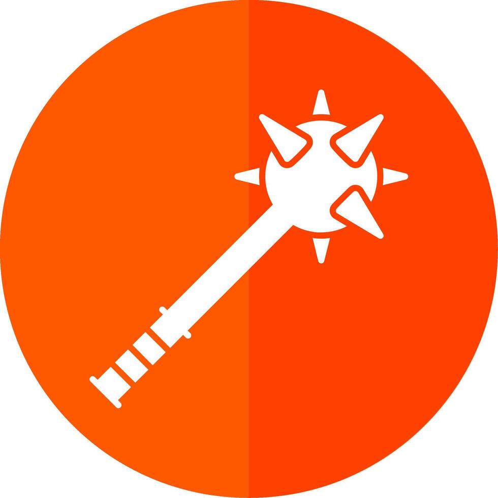 Mace Glyph Red Circle Icon vector