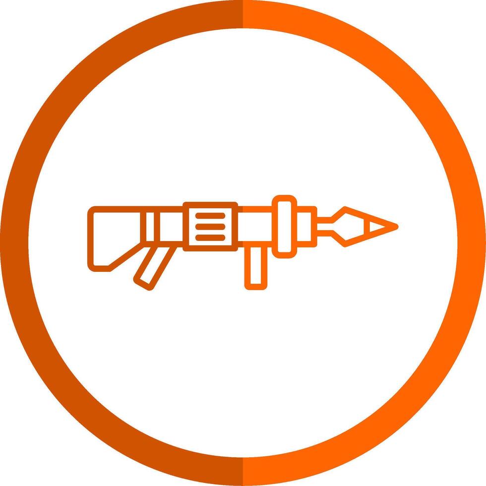 Grenade Launcher Line Orange Circle Icon vector