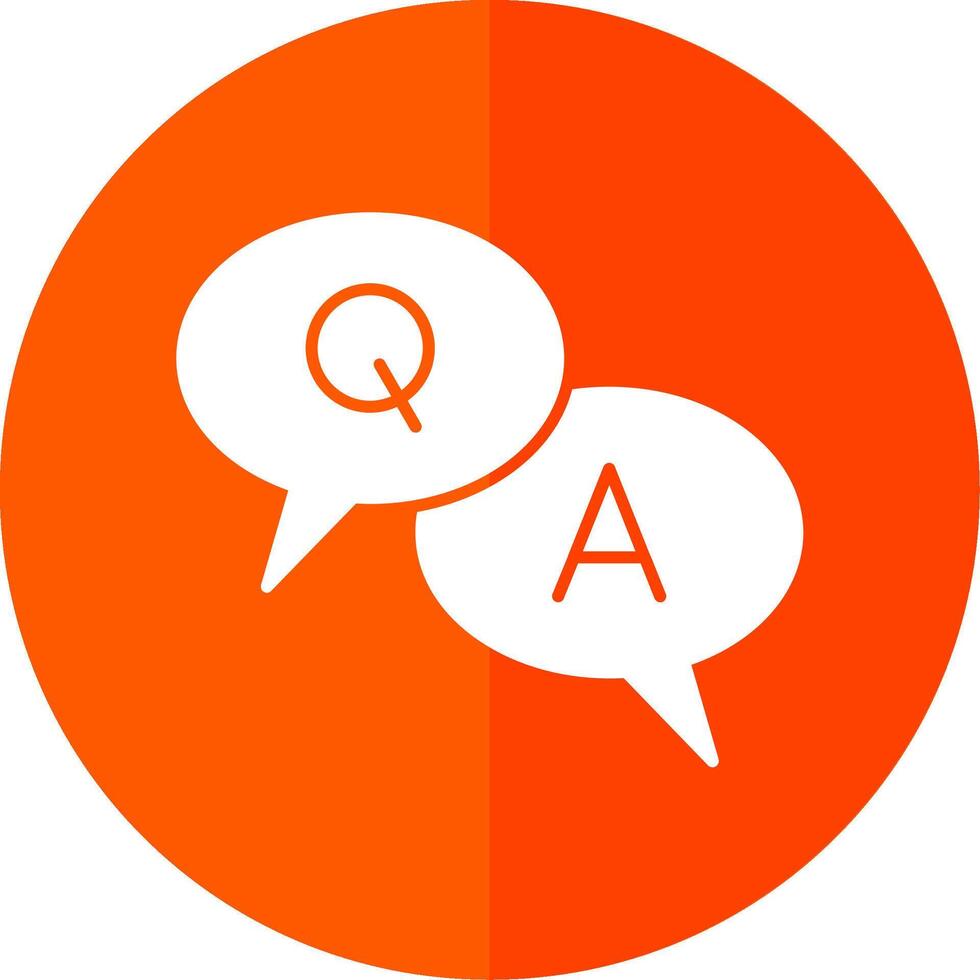 Question And Answer Glyph Red Circle Icon vector