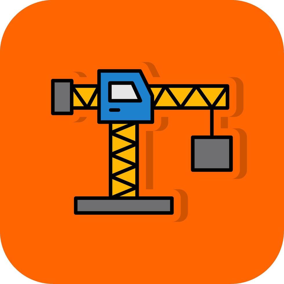 Crane Filled Orange background Icon vector