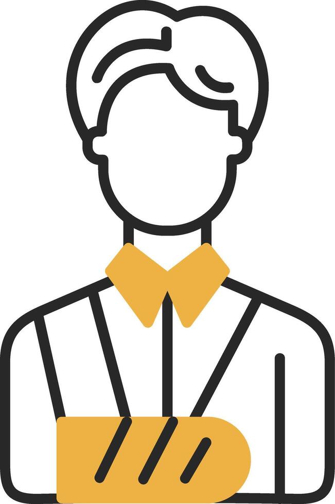 Bandaged Person Skined Filled Icon vector