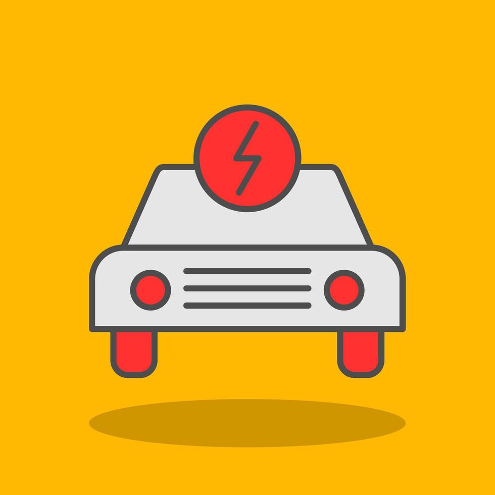Electric Car Filled Shadow Icon vector