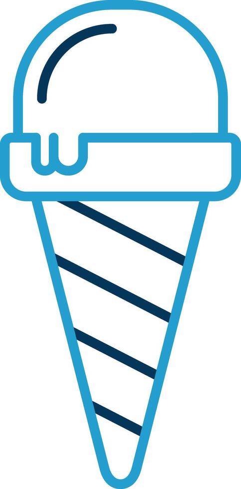 Ice Cream Line Blue Two Color Icon vector