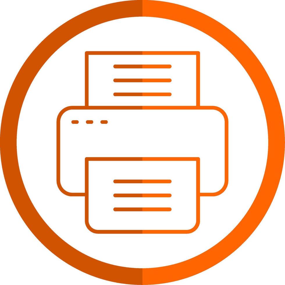 Fax Line Orange Circle Icon vector