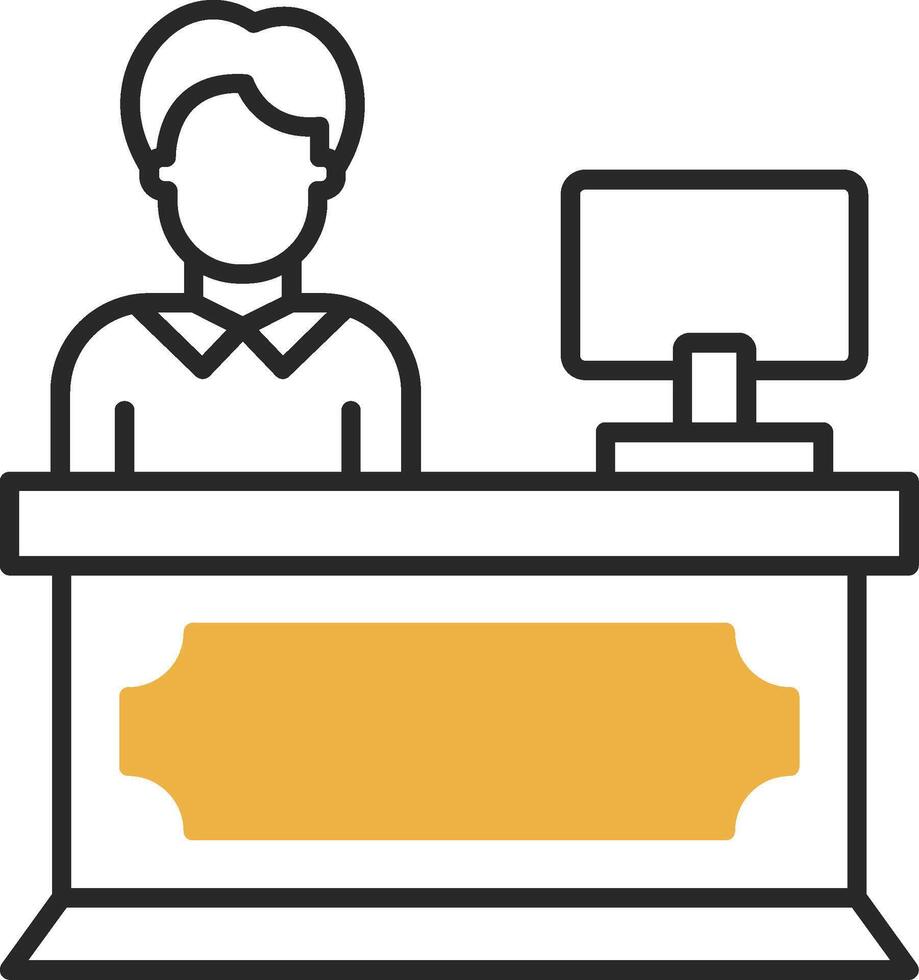 Reception Skined Filled Icon vector