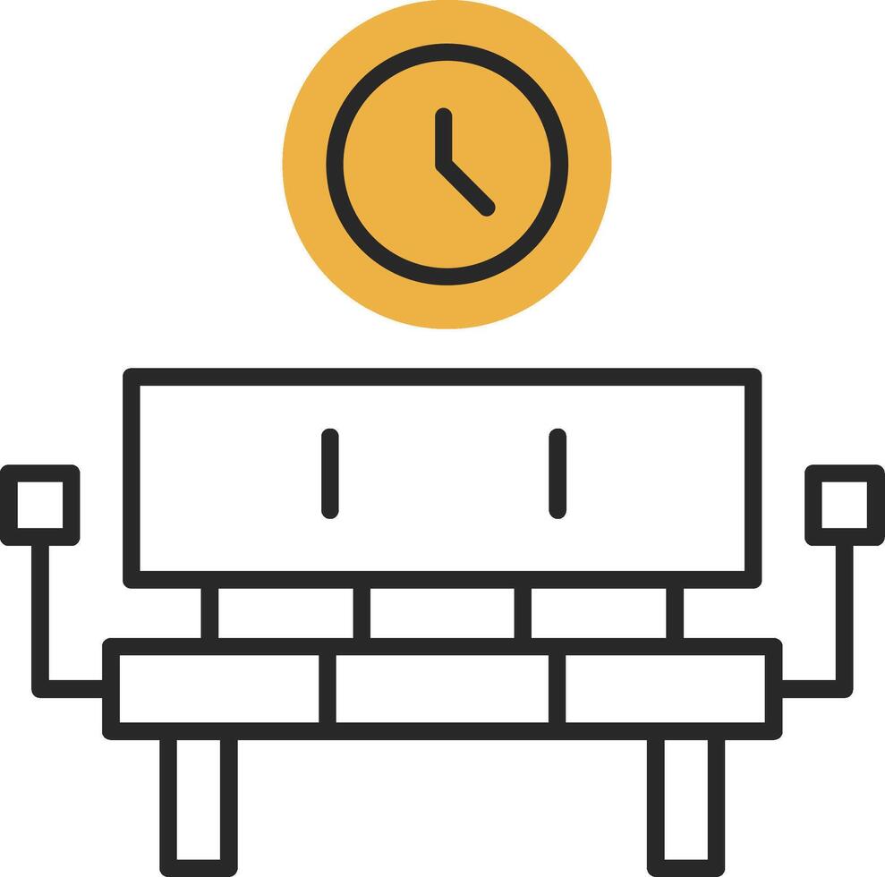 Waiting Room Skined Filled Icon vector