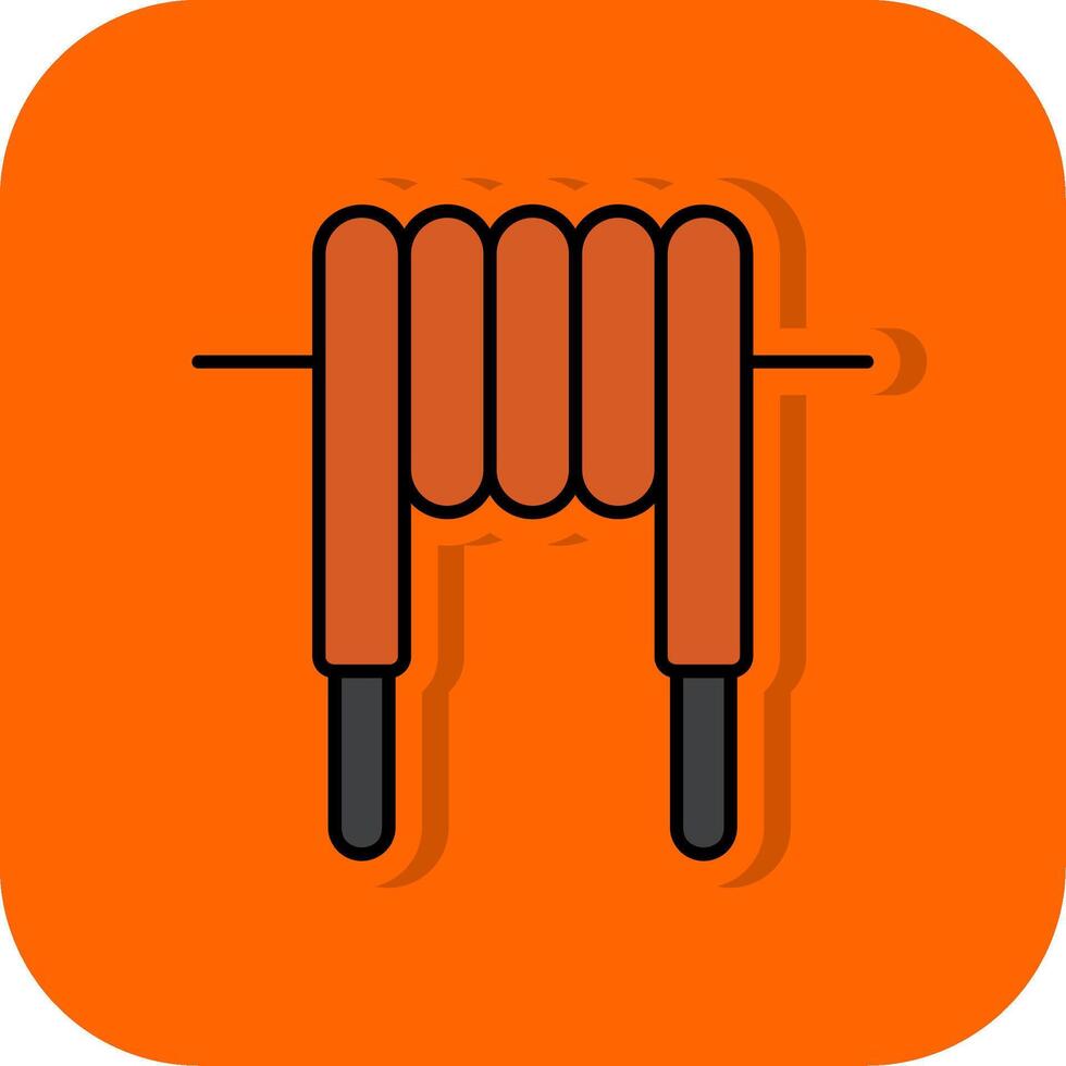 Inductor Filled Orange background Icon vector