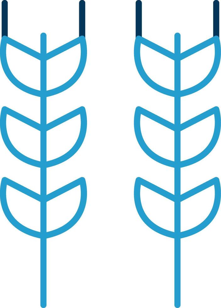 Wheat Line Blue Two Color Icon vector