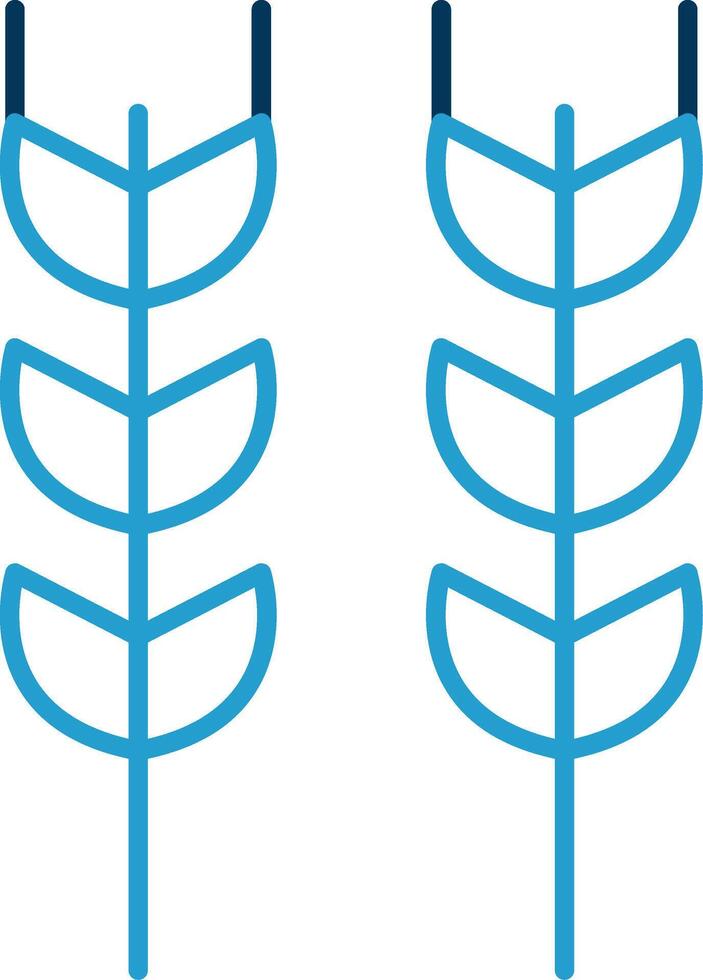 Wheat Line Blue Two Color Icon vector