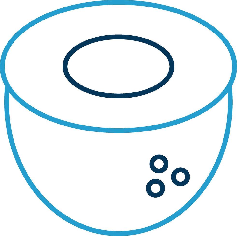 Coconut Line Blue Two Color Icon vector