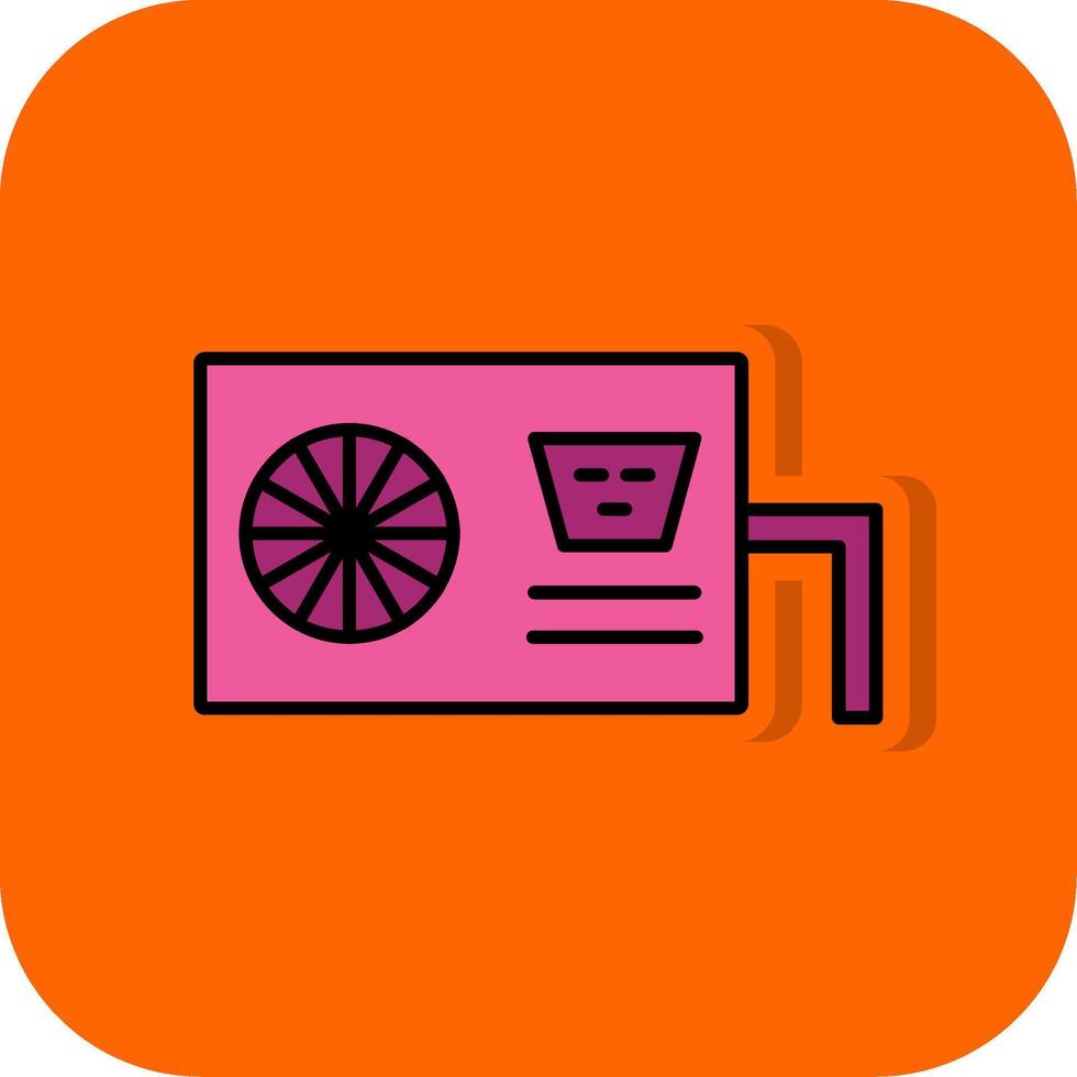 AC Supply Filled Orange background Icon vector