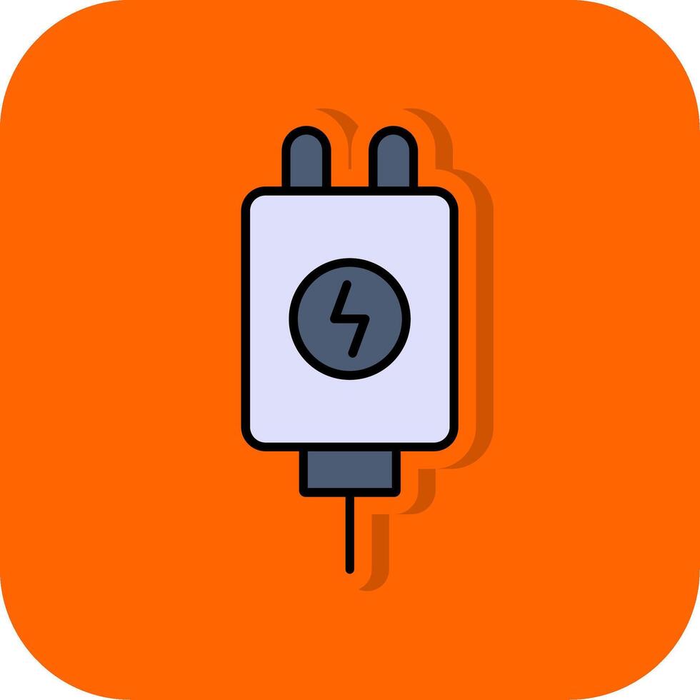 Adapter Filled Orange background Icon vector