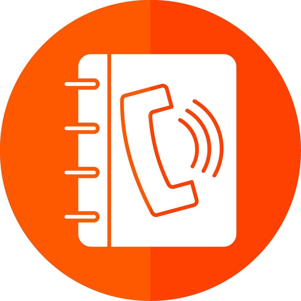 Phonebook Glyph Red Circle Icon vector