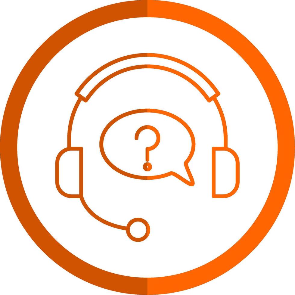 Help Line Orange Circle Icon vector