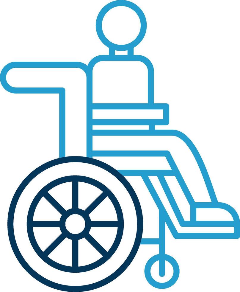 Disabled Person Line Blue Two Color Icon vector