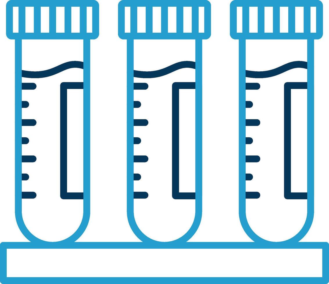 Test Tube Line Blue Two Color Icon vector
