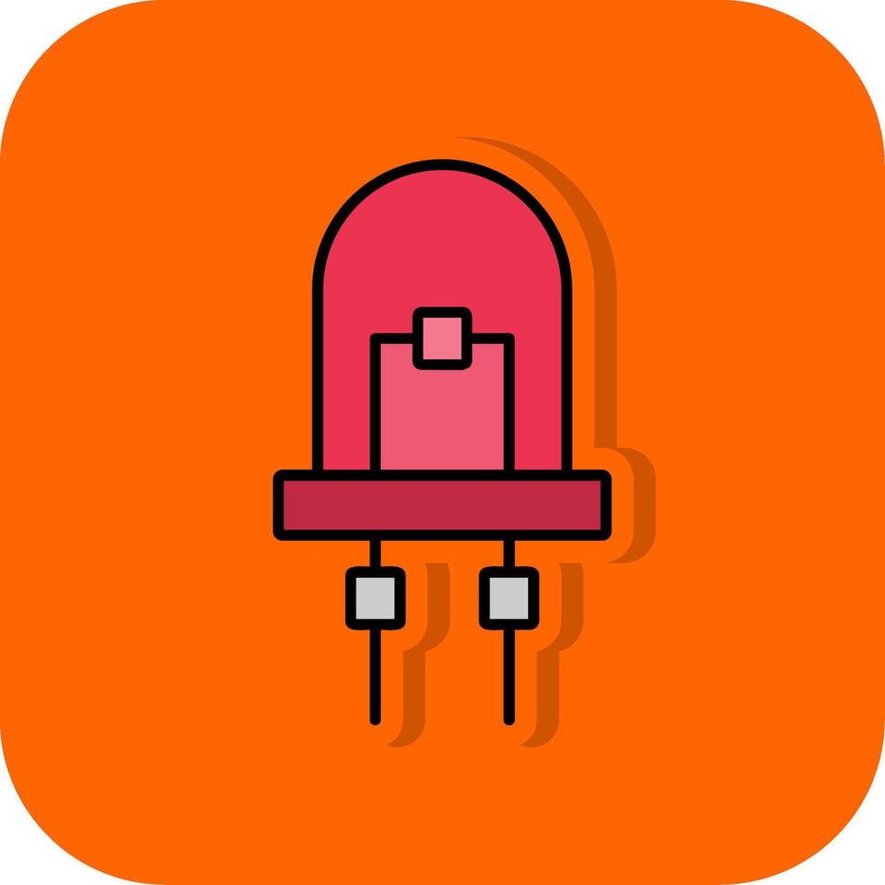 Diode Filled Orange background Icon vector