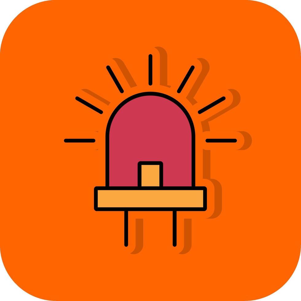 Led Filled Orange background Icon vector