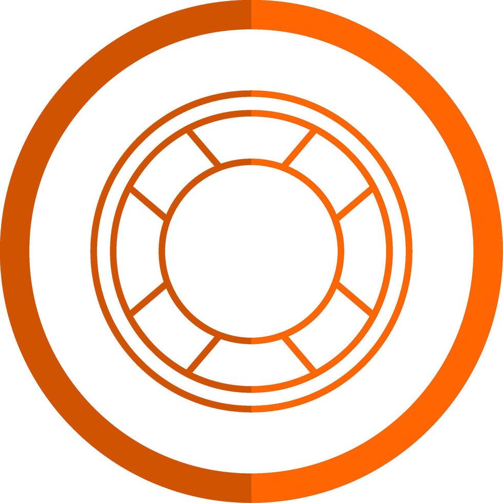 Lifebuoy Line Orange Circle Icon vector