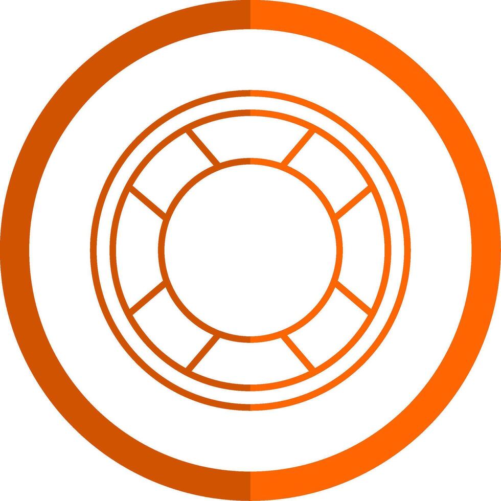 boya salvavidas línea naranja circulo icono vector