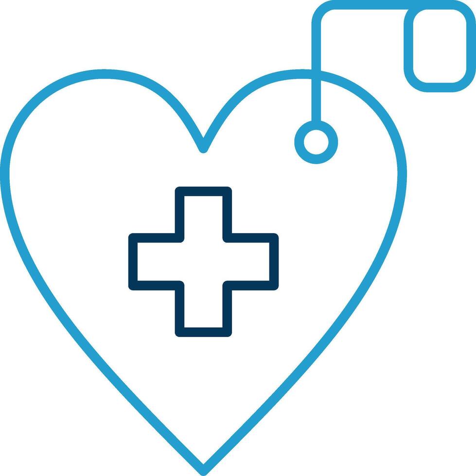 Cardiology Line Blue Two Color Icon vector