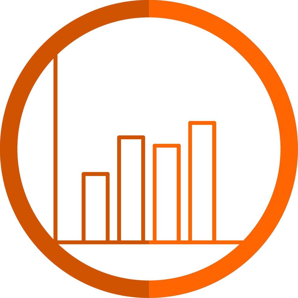 Bar Chart Line Orange Circle Icon vector