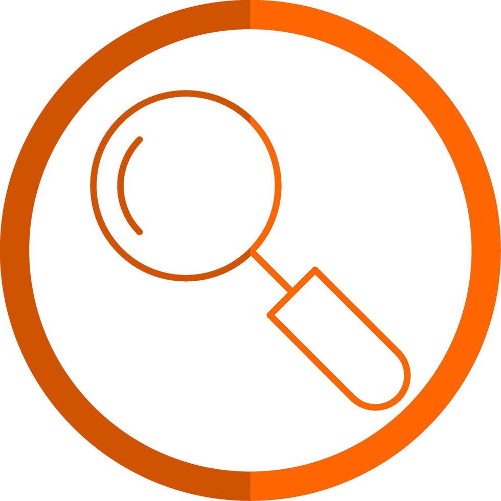 Search Line Orange Circle Icon vector