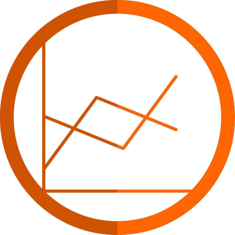 Line Chart Line Orange Circle Icon vector