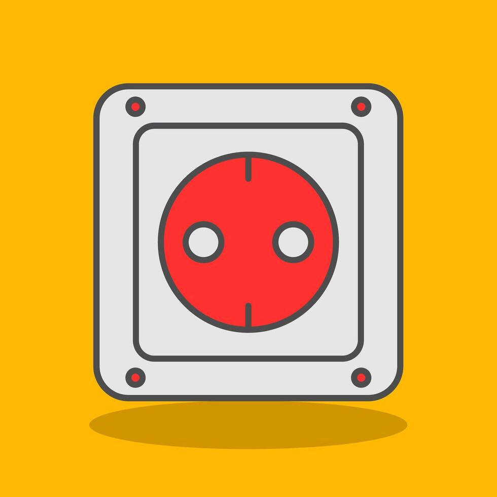 Socket Filled Shadow Icon vector