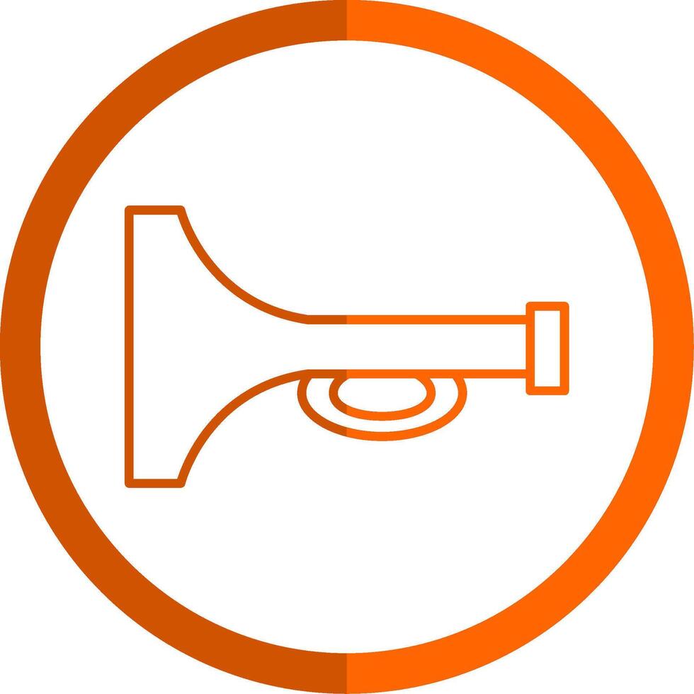 Horn Line Orange Circle Icon vector
