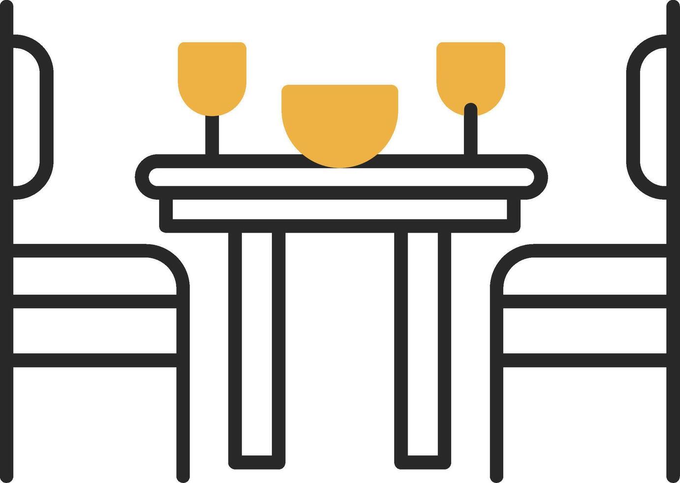 Dining Room Skined Filled Icon vector